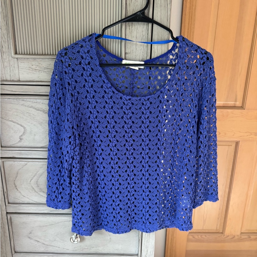 Blue Crochet Blouse